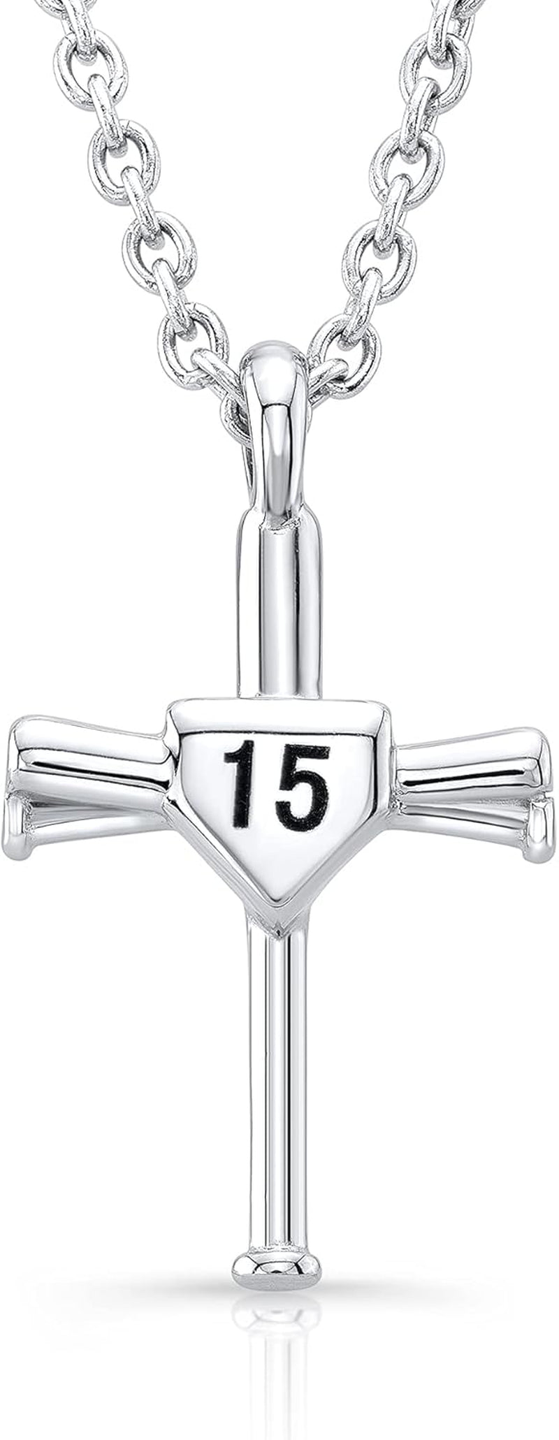 Stainless Custom Number Bat Cross Necklace Jewelry