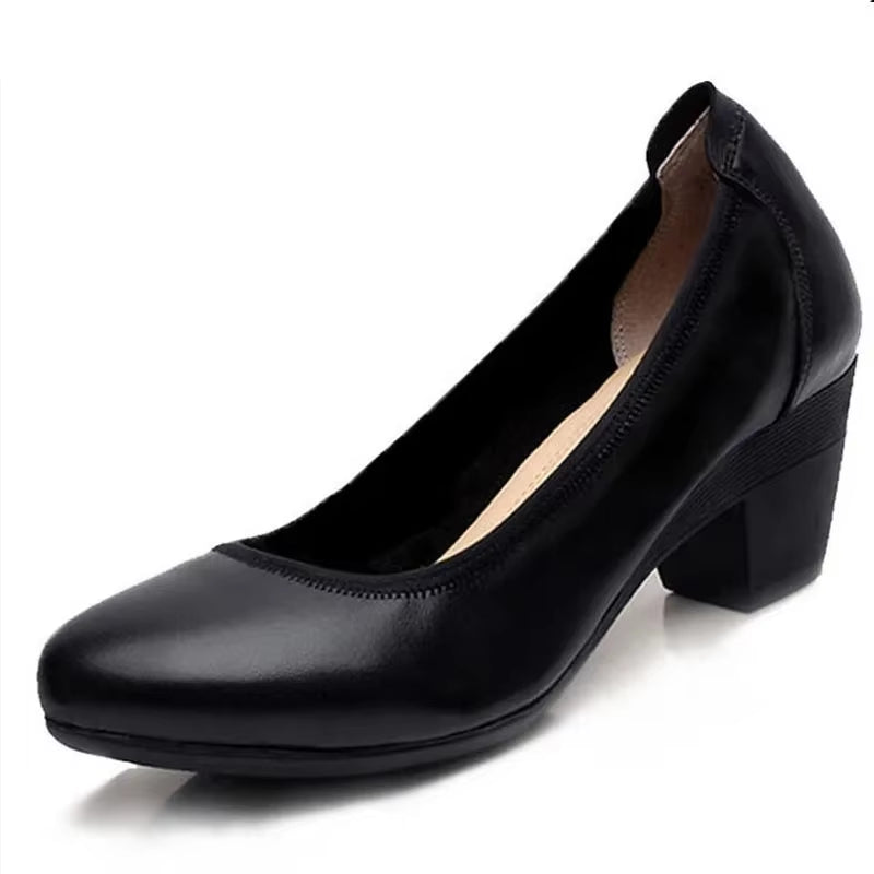 Super Soft & Flexible Pumps Shoes Women OL Pumps Spring Mid Heels Offical Comfortable Shoes Size 34-43 C330