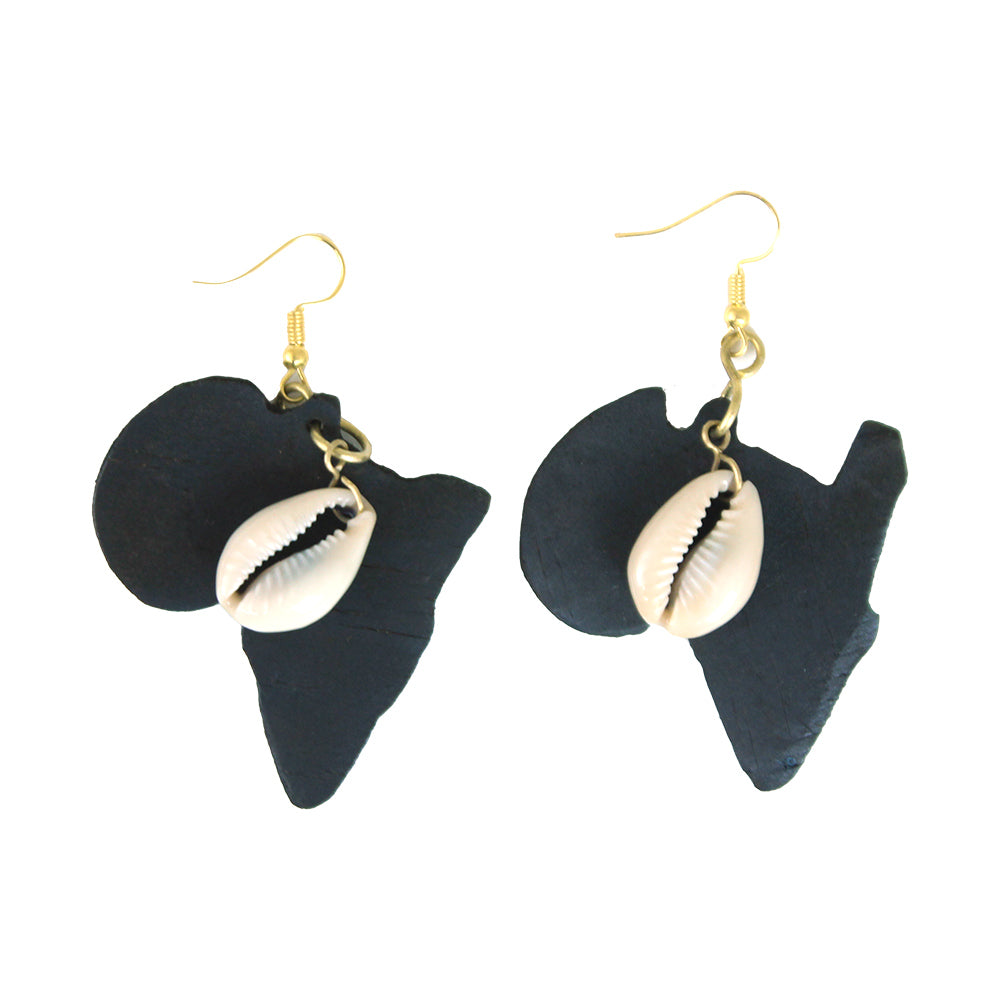 African Map Earrings