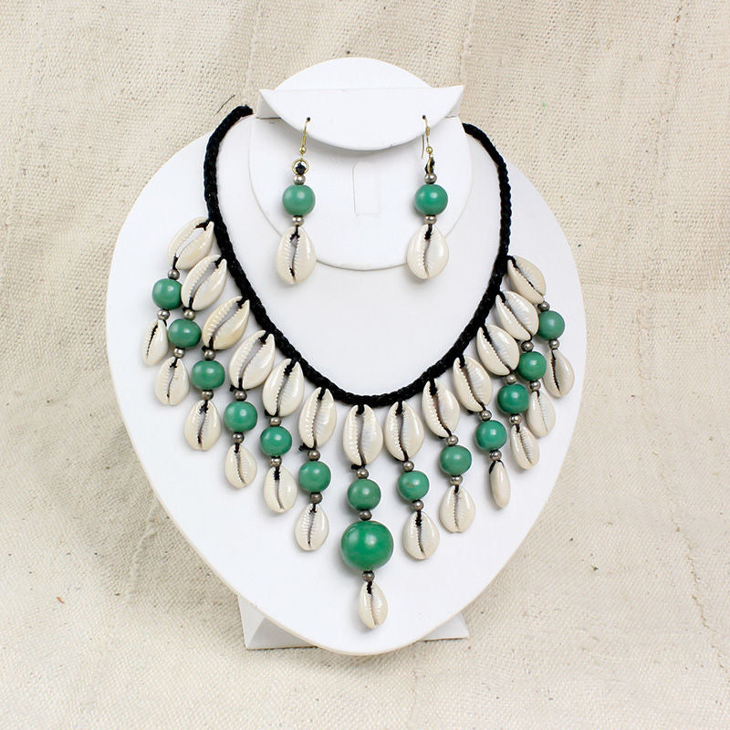 Cowry Shell Necklace & Earring Set