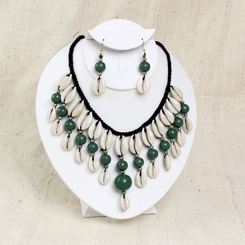 Cowry Shell Necklace & Earring Set