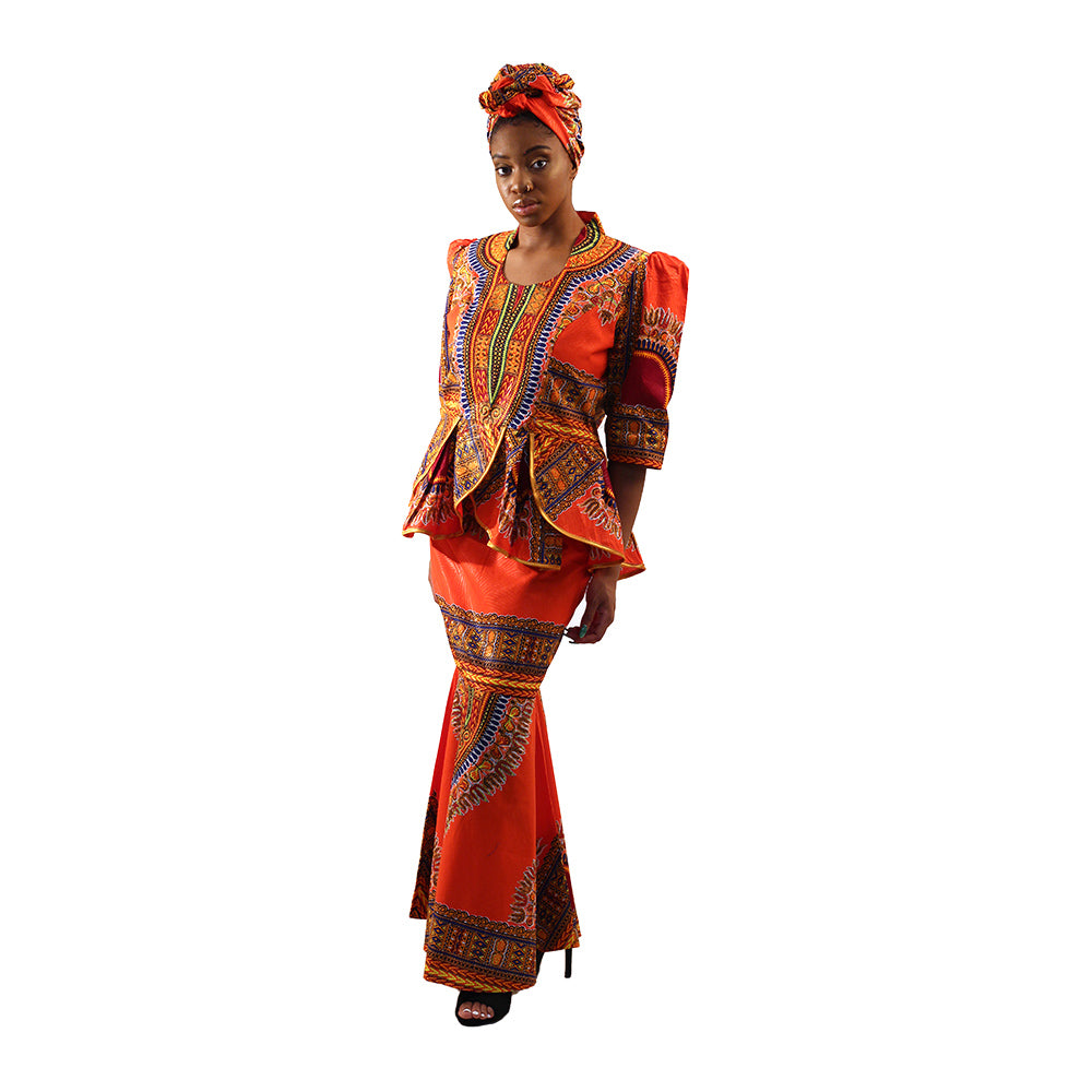 Traditional Print Skirt Set