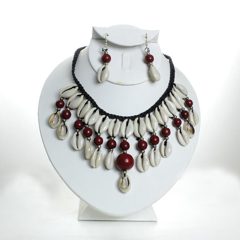 Cowry Shell Necklace & Earring Set