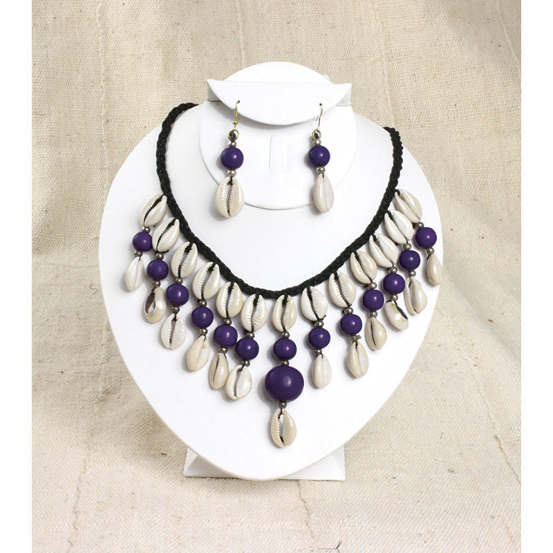 Cowry Shell Necklace & Earring Set