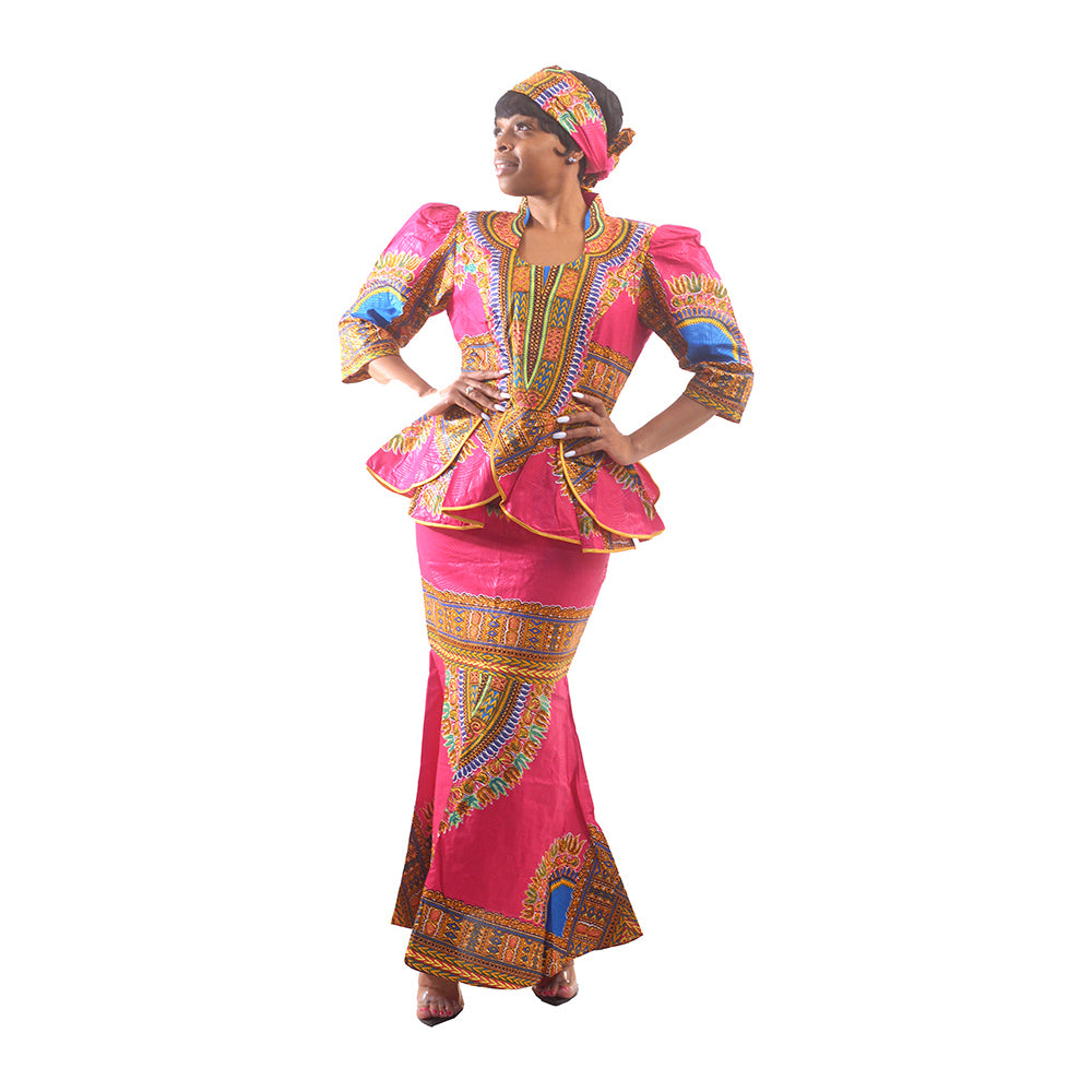Traditional Print Skirt Set