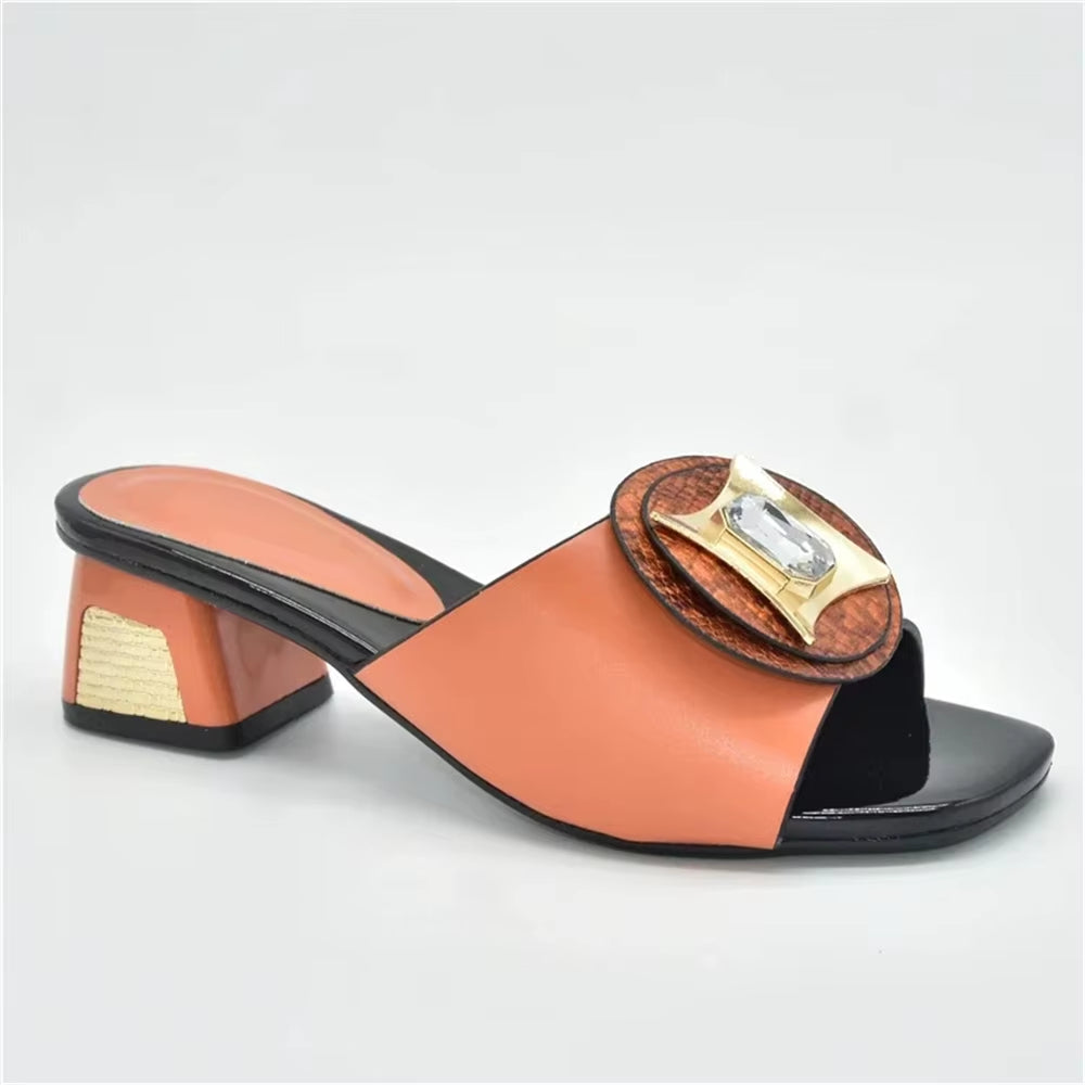 Latest Luxury Sandals Women African Women Wedding Shoes Decorated with Rhinestone Ladies Sandals with Heels Pumps Women Shoes