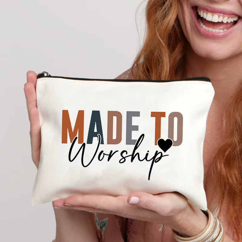 1 Pc Christian Religious Psalm Jesus God Faith Pattern Makeup Bag