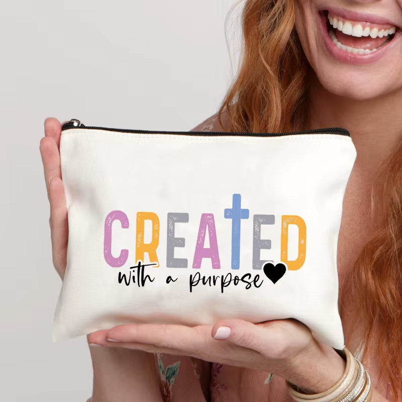 1 Pc Christian Religious Psalm Jesus God Faith Pattern Makeup Bag