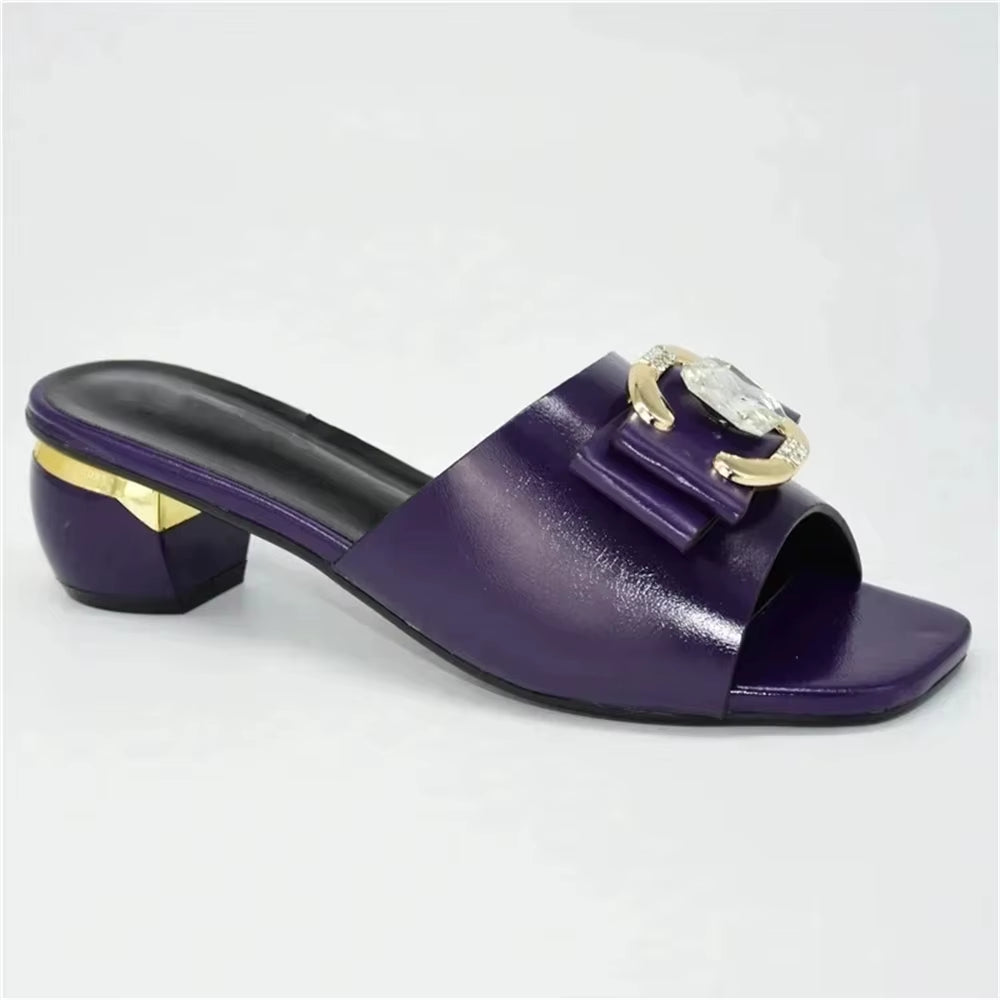 Latest Luxury Sandals Women African Women Wedding Shoes Decorated with Rhinestone Ladies Sandals with Heels Pumps Women Shoes