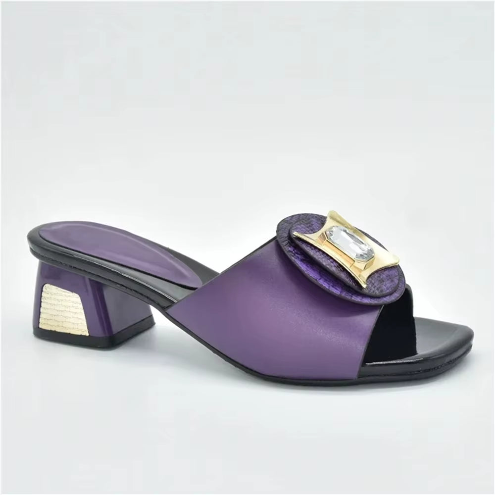 Latest Luxury Sandals Women African Women Wedding Shoes Decorated with Rhinestone Ladies Sandals with Heels Pumps Women Shoes