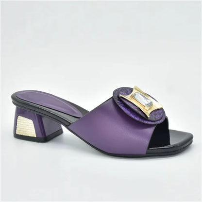 Latest Luxury Sandals Women African Women Wedding Shoes Decorated with Rhinestone Ladies Sandals with Heels Pumps Women Shoes