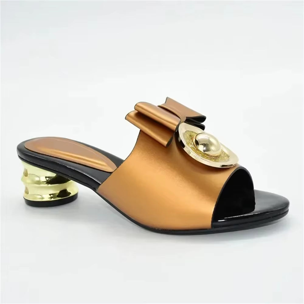 Latest Luxury Sandals Women African Women Wedding Shoes Decorated with Rhinestone Ladies Sandals with Heels Pumps Women Shoes