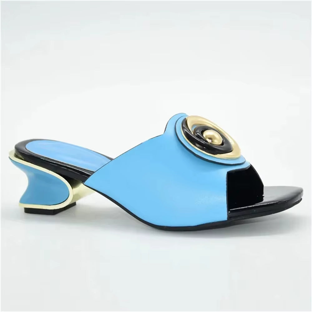 Latest Luxury Sandals Women African Women Wedding Shoes Decorated with Rhinestone Ladies Sandals with Heels Pumps Women Shoes