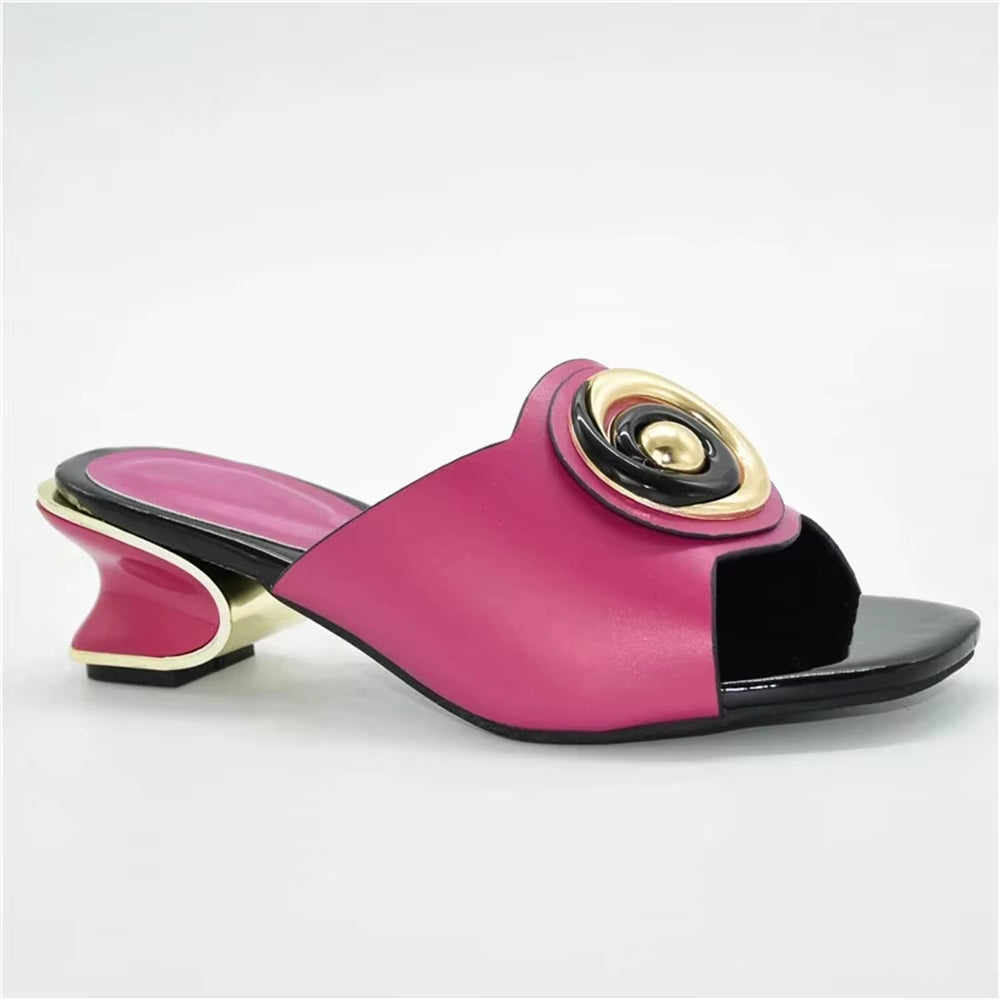 Latest Luxury Sandals Women African Women Wedding Shoes Decorated with Rhinestone Ladies Sandals with Heels Pumps Women Shoes