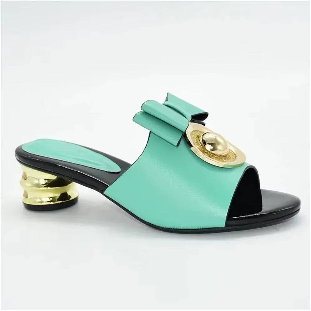 Latest Luxury Sandals Women African Women Wedding Shoes Decorated with Rhinestone Ladies Sandals with Heels Pumps Women Shoes