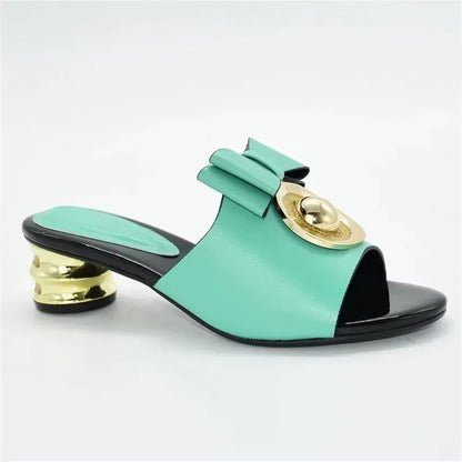 Latest Luxury Sandals Women African Women Wedding Shoes Decorated with Rhinestone Ladies Sandals with Heels Pumps Women Shoes