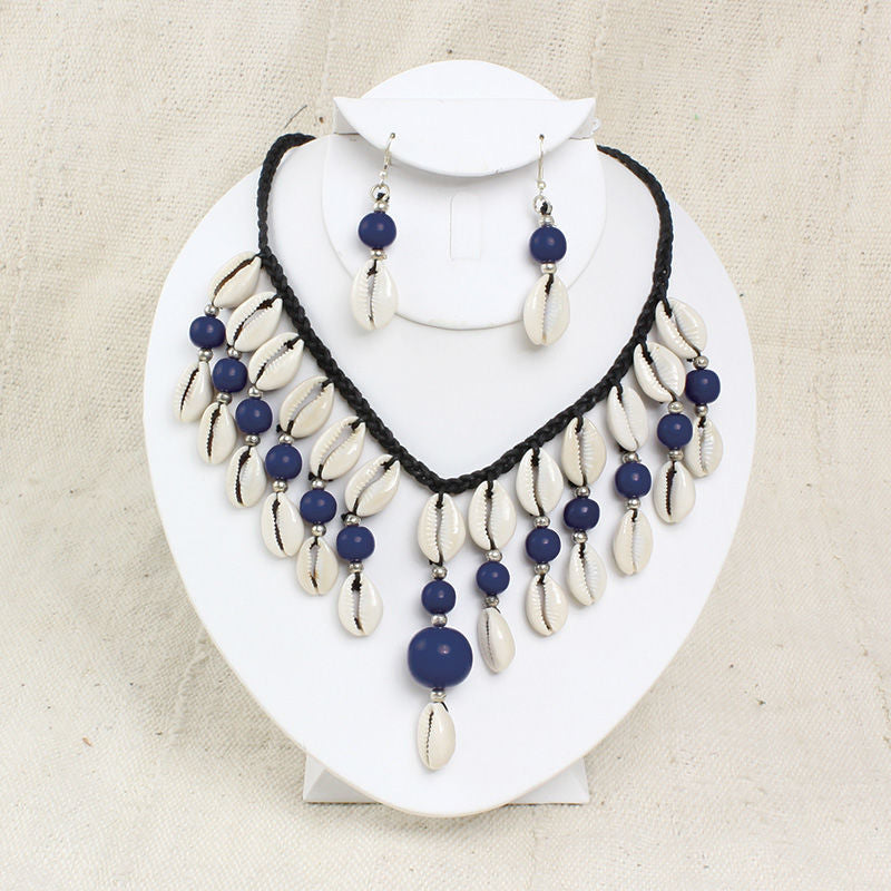 Cowry Shell Necklace & Earring Set