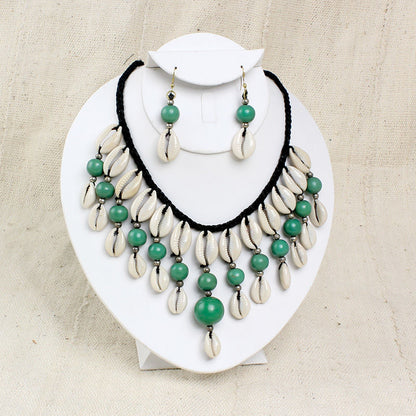 Cowry Shell Necklace & Earring Set