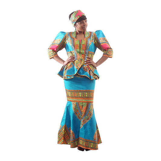 Traditional Print Skirt Set