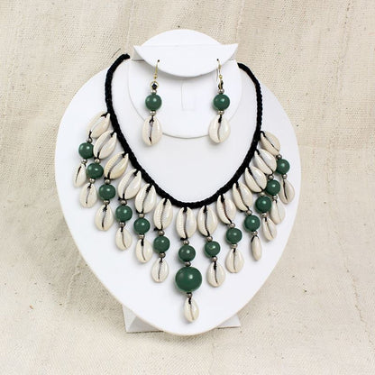 Cowry Shell Necklace & Earring Set