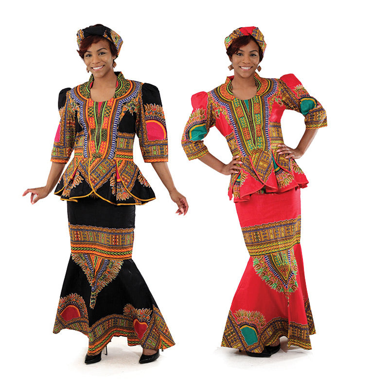 Traditional Print Skirt Set