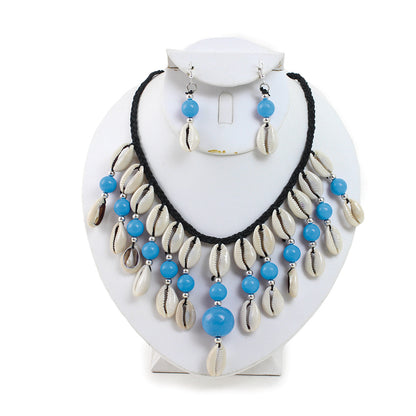 Cowry Shell Necklace & Earring Set