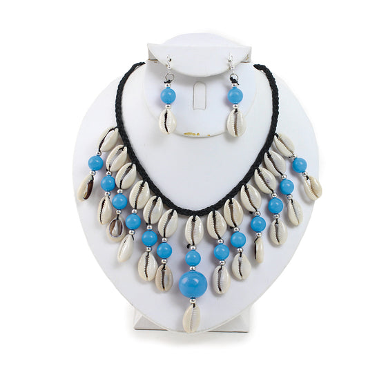 Cowry Shell Necklace & Earring Set