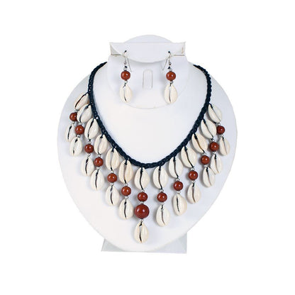 Cowry Shell Necklace & Earring Set