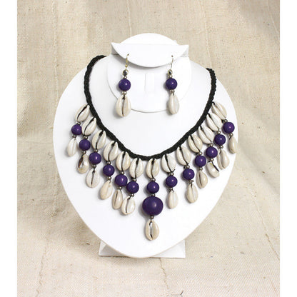 Cowry Shell Necklace & Earring Set