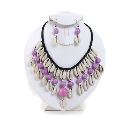 Cowry Shell Necklace & Earring Set